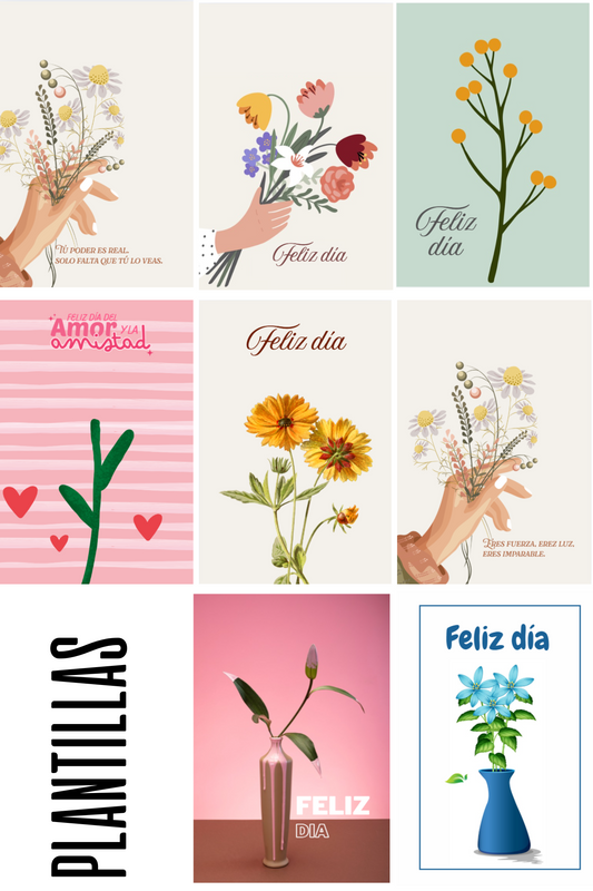 Plantilla 8 postales para velas